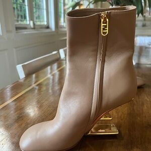 Fendi Boots with gold F heels sz 37